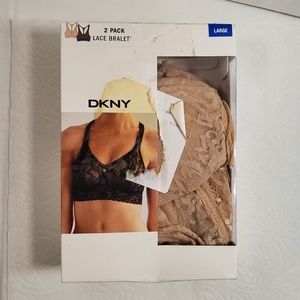Dkny 2pk lace bralette L